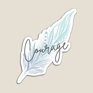 courage feather magnet
