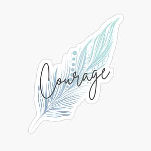 courage feather sticker